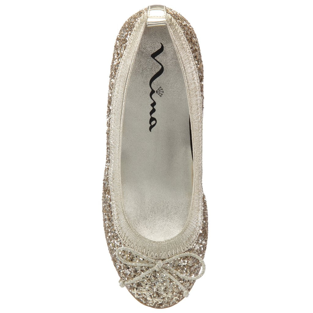 Nina Kids Esther Gold Sparkle Flat